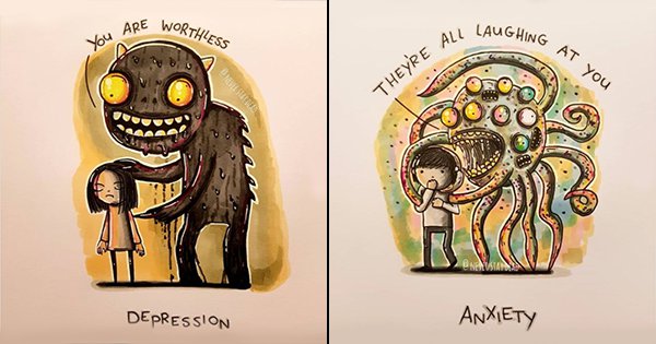 This Artist Portrays Mental Illnesses As Monsters Because That S What