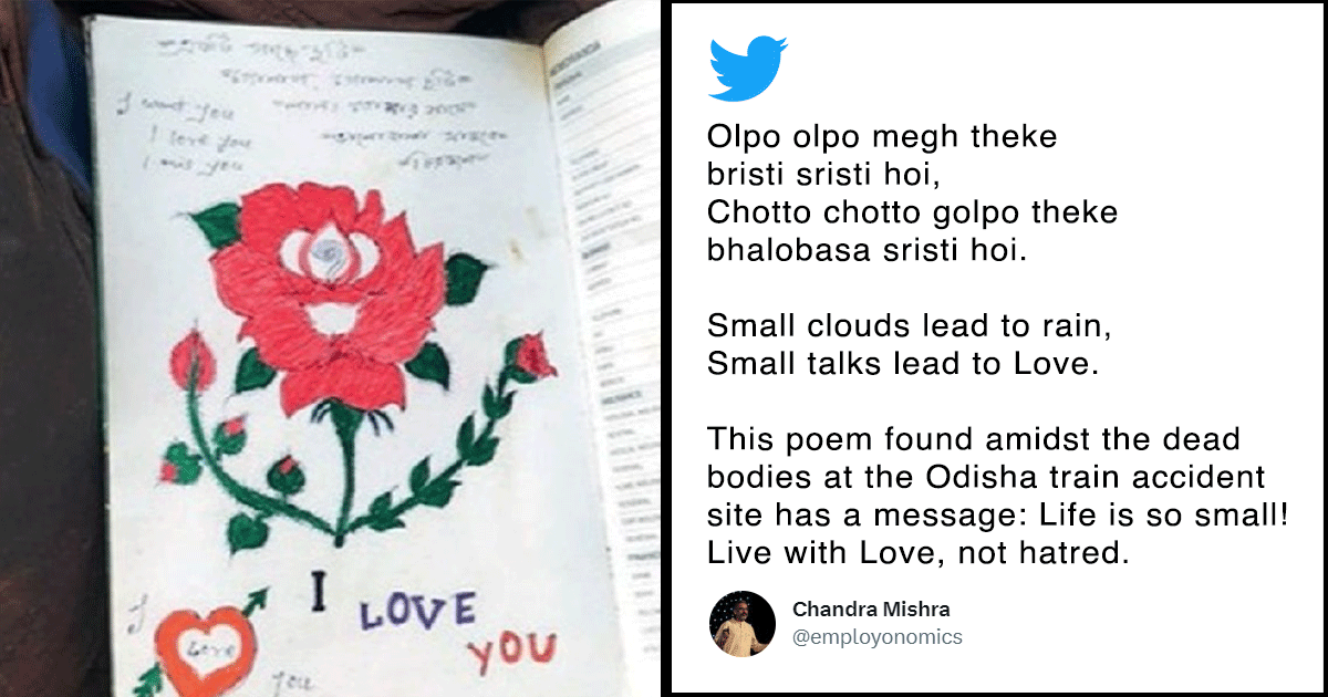 Love Poems Were Found At The Site Of Odisha Train Accident