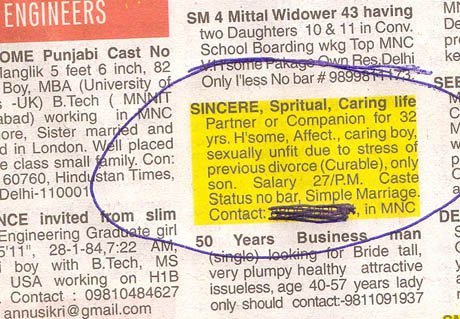 14 Matrimonial Ads on Indian Newspapers That Seem Too Funny To Be True