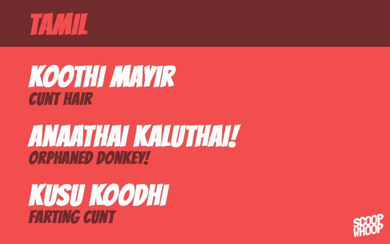 Indian Tamil Swear Words