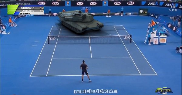 Djokovic’s Latest Opponent On The Tennis Court Is An M1 Abrams Tank ...