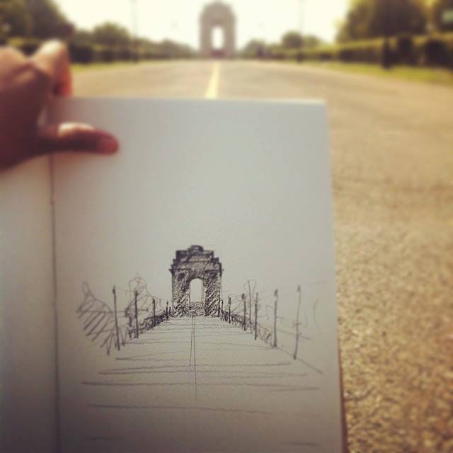 India Gate drawing | Pencil Sketching Tutorial