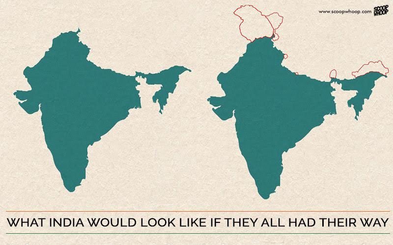 India'S Map According To China, Nepal, & Pakistan