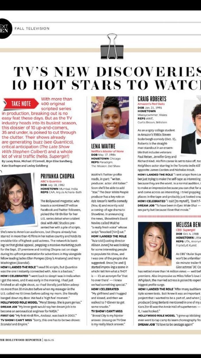 Priyanka Chopra Named One Of The Top 10 Hot Stars On American TV By The Hollywood Reporter