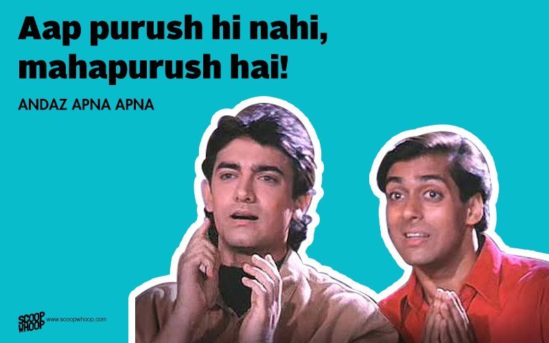 15 Hilarious Andaz Apna Apna Dialogues That'll Tickle Your Funny Bone Even  Today