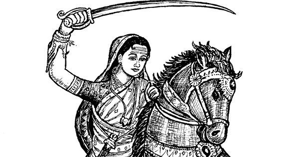 Laxmi bai drawing||freedom fighters jhansi rani drawing||independence day  painting - YouTube