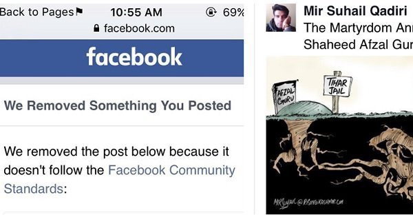This Cartoon By Kashmiri Artist Mir Suhail Was Pulled Down By Facebook Today