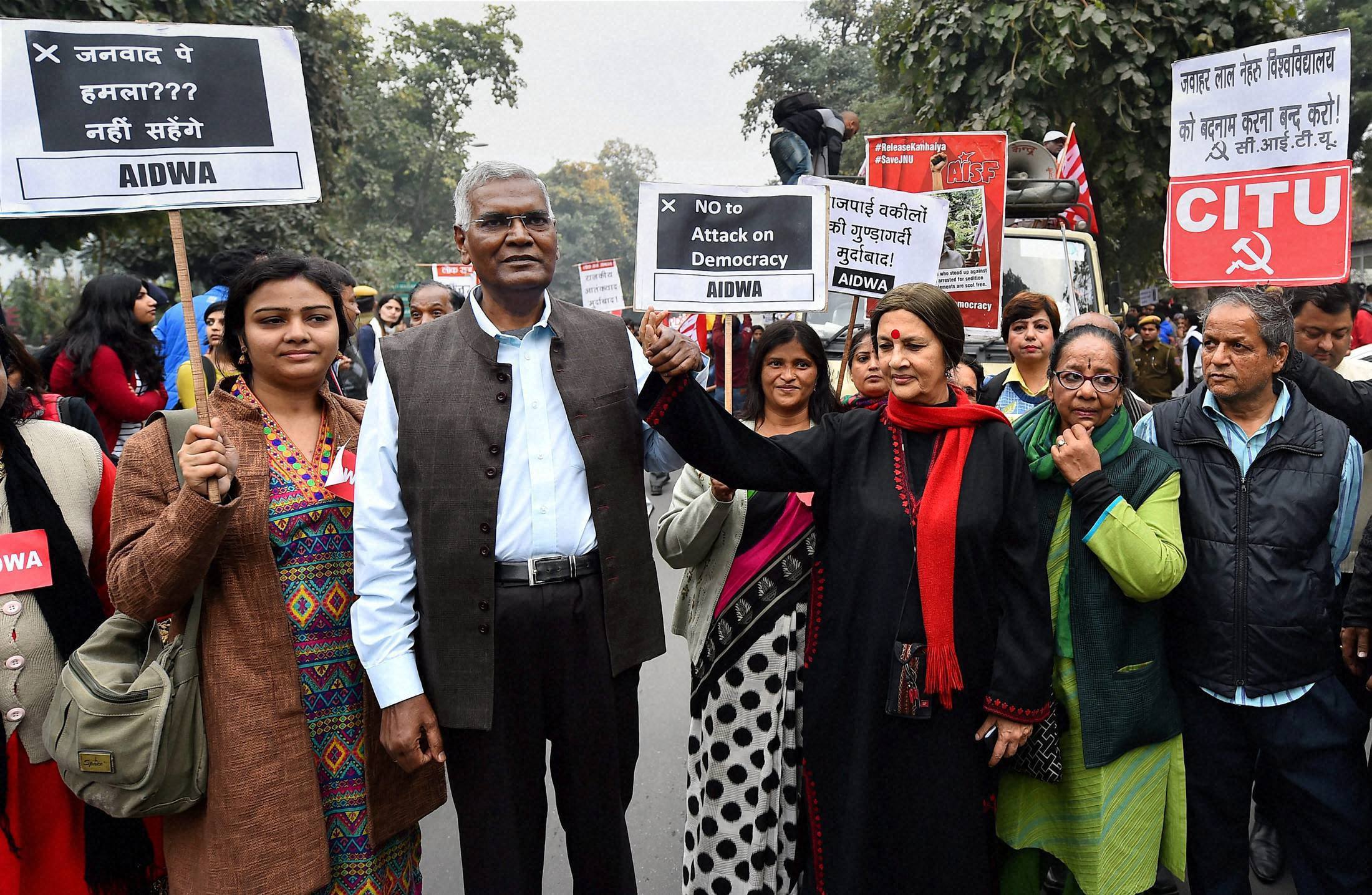 In Pictures: When Thousands Took To Delhi Streets Demanding Kanhaiya ...