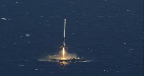 Spacex Successfully Lands Reusable Rocket On Ocean Platform