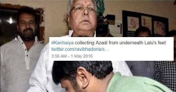 This Photo Of Kanhaiya Kumar ‘Touching’ Lalu Prasad’s Feet Got Him ...