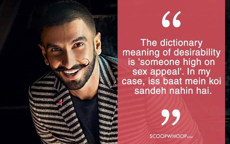 Ranveer Singh’s Take On Being The Most Desirable Man Of 2015 Is As Cool