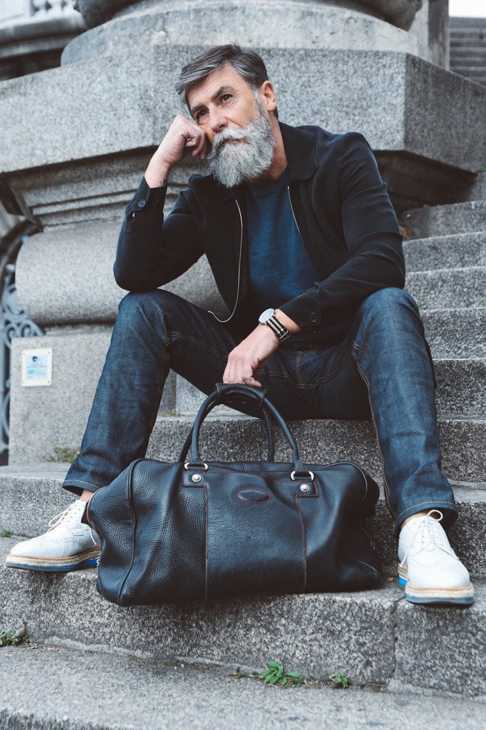 Alessandro Manfredini | Beard shapes, Hair and beard styles, Men with grey  hair