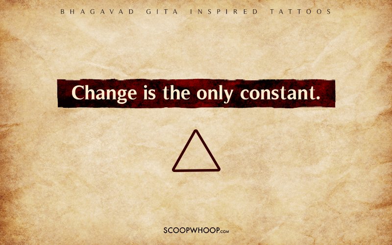 Geometric Arrow Change Tattoo Design