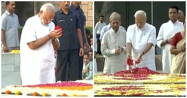 PM Modi Pays Tribute To Mahatma Gandhi & Lal Bahadur Shastri On Birth ...
