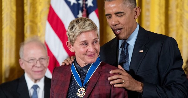 This Touching Video Of Ellen DeGeneres Receiving The Medal Of Freedom ...