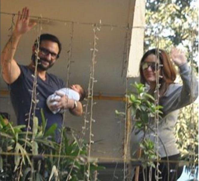 Baby Taimur Ali Khan Makes His First Public Apperance With His Proud ...