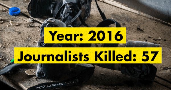 57 journalists were killed in conflict zones across the world in 2016 - scoopwhoop