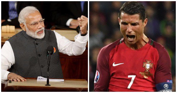 PM Modi receives jersey signed by Cristiano Ronaldo from Portugal PM  Antonio Costa