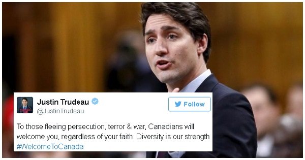 Canadian PM Justin Trudeau Welcomes Immigrants Day After Trump Signs ...