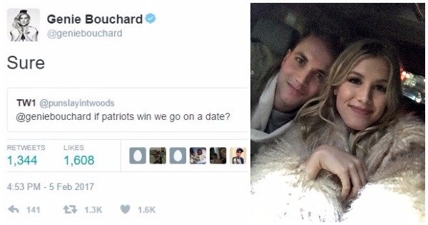 Genie Bouchard takes Patriots fan on date after Super Bowl bet loss -  Sports Illustrated