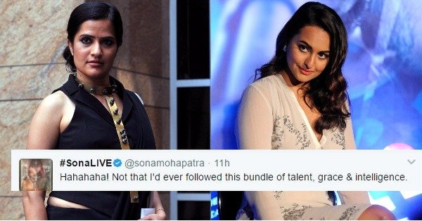 Singer Sona Mohapatra Displays A Screenshot After Sonakshi Sinha Blocks Her On Twitter