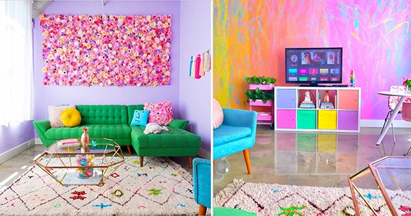 She Jazzed Up Her Apartment Into A Happy Rainbow-Coloured Beauty & The ...