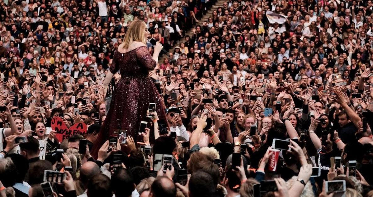 Adele Sparkles in Louis Vuitton & Schiaparelli Gowns at London Concert – WWD