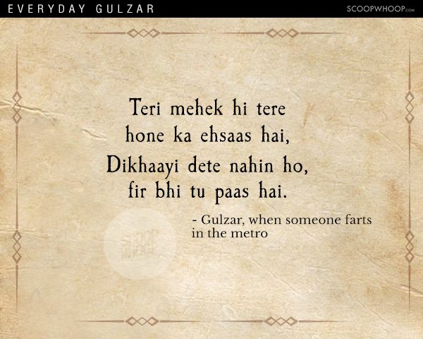 This Is How Gulzar Would Probably Describe Mundane Everyday Situations ...