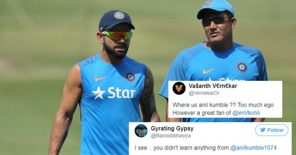 Virat Kohli Forgets Anil Kumble On Teaches Day & Twitter Took His Class