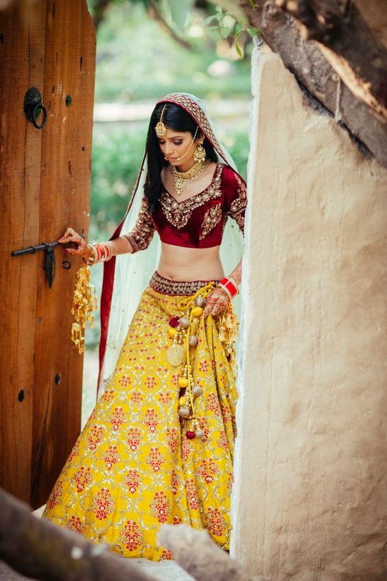 Blue Velvet Bridal Lehenga Choli In Stone Work Latest 2908LG02