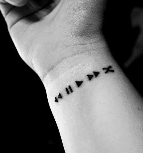 Music Play Button Tattoo Music play button Tattoos  Fingertattoo Tattoo  ideen Musik