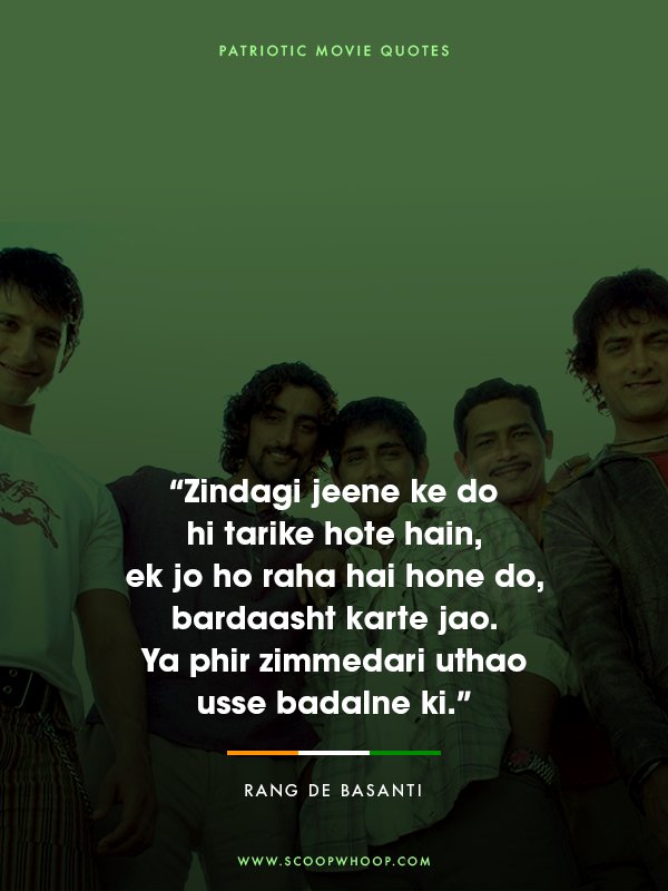 Rang De Basanti- Bollywood Patriotic Dialogues