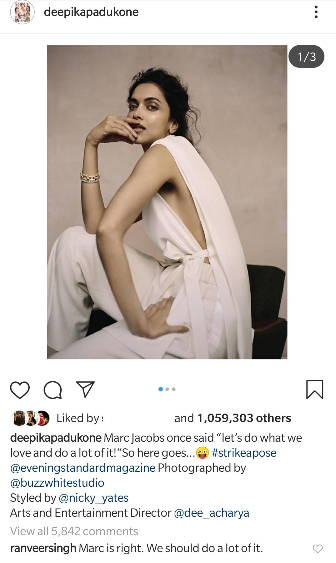 Deepika Padukone's candy comment on Ranveer Singh's latest Instagram  photo is too cute to miss