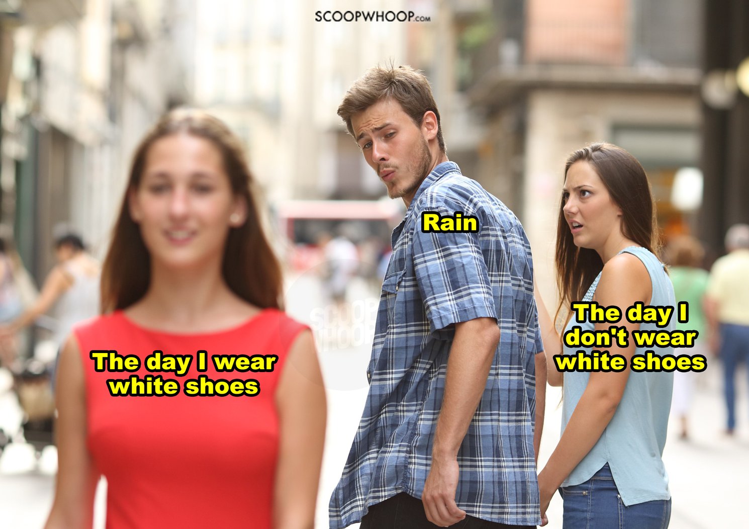 White shoes in best sale the rain