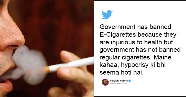 Government Bans Sale & Production Of E-Cigarettes, Twitter Asks ‘What About Cigarettes?’