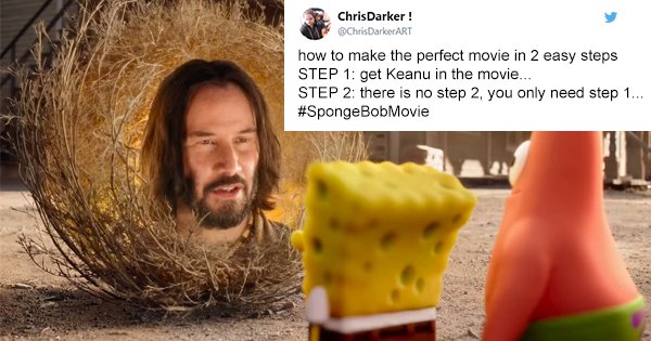 Keanu reeves as a tumbleweed in the new spongebob movie is the cameo we didn’t know we needed - scoopwhoop
