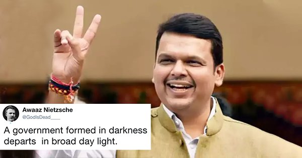 Twitter Makes Clean Sweep As Fadnavis Resigns As Maharashtra CM Just ...