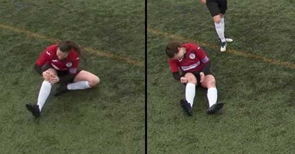 Twitter In Disbelief As Footballer Womans Up And Slams Dislocated Knee Back In Place And Plays