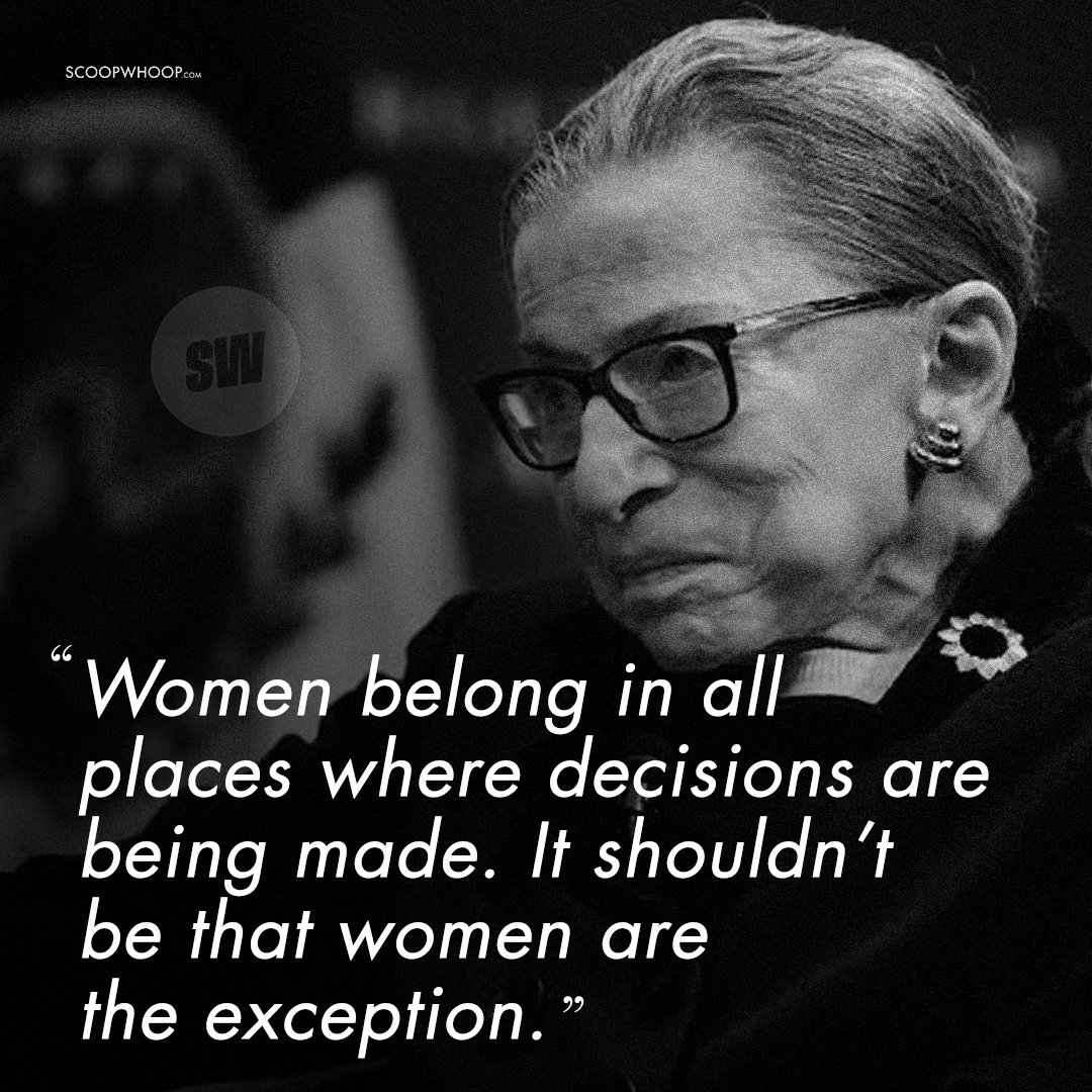 19 Empowering Quotes From The Badass RBG That Will Continue To Inspire  Every Girl In The World