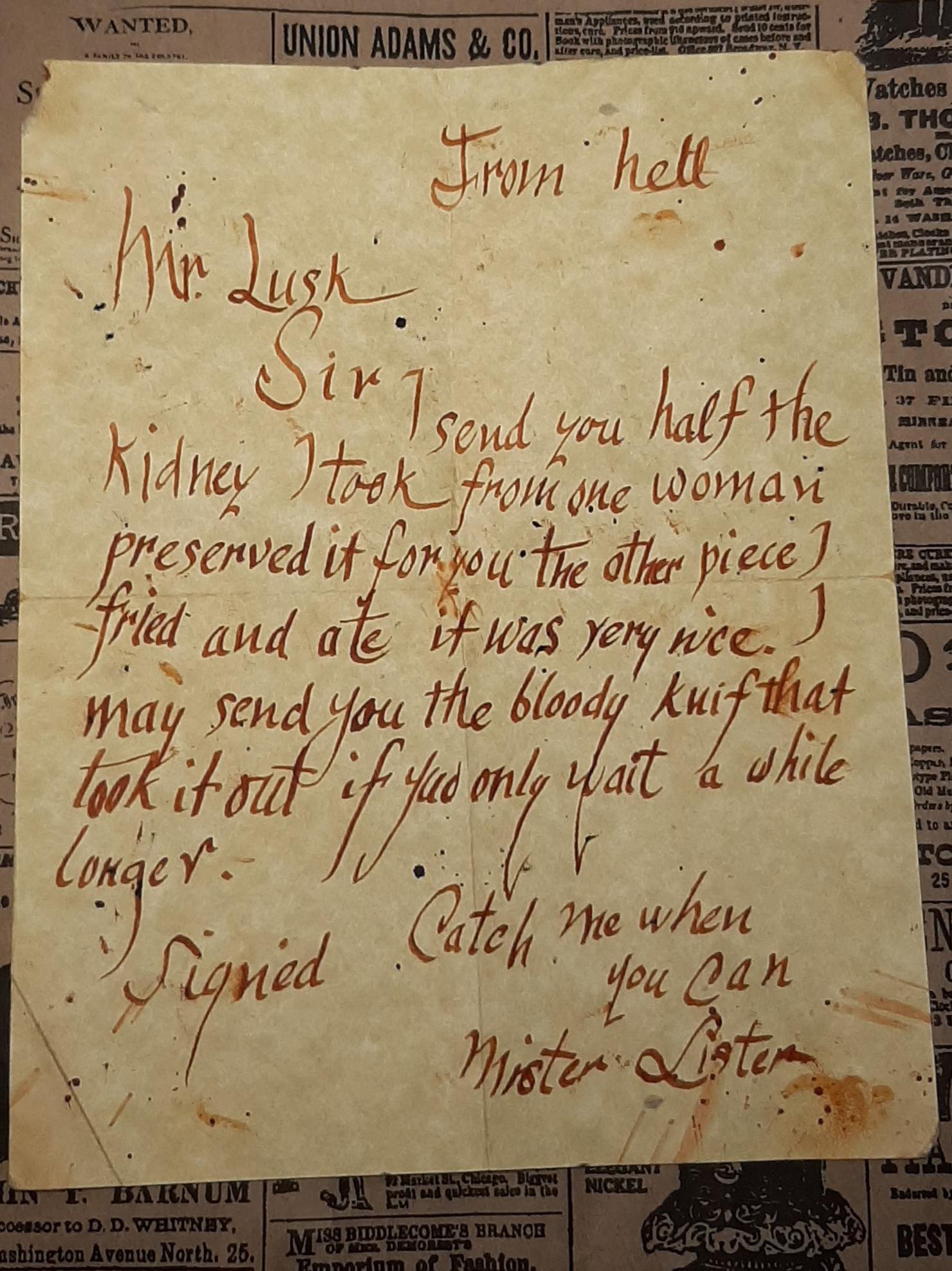 jack the ripper letters from hell