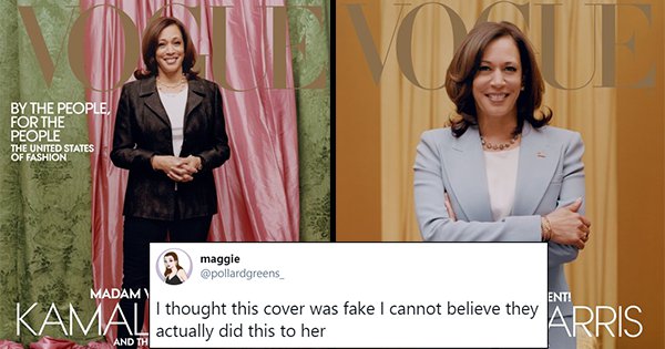 Twitter Users Accuse Vogue Of 'Whitewashing' Kamala Harris' Pic On
