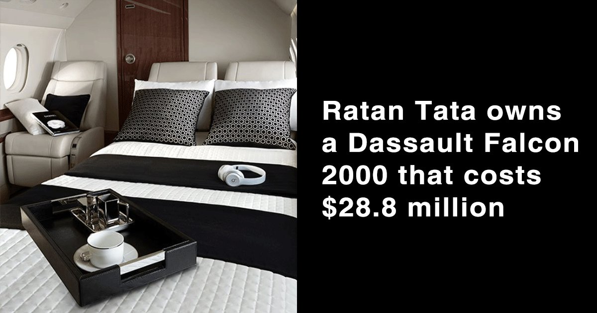 Ratan Tata's Dassault Falcon 2000 - Ambani's Jets, Mittal's Yachts:  Luxurious Rides Of The Ultra-Rich