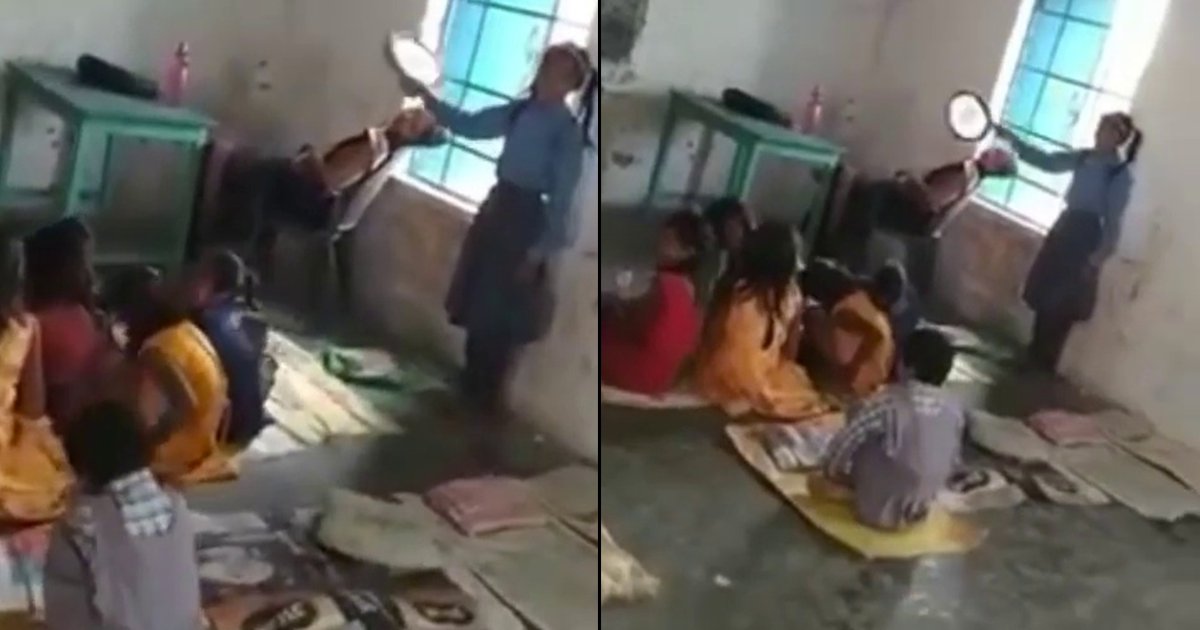 Viral Video From Bihar Shows A Teacher Sleeping While A Student Fans Her