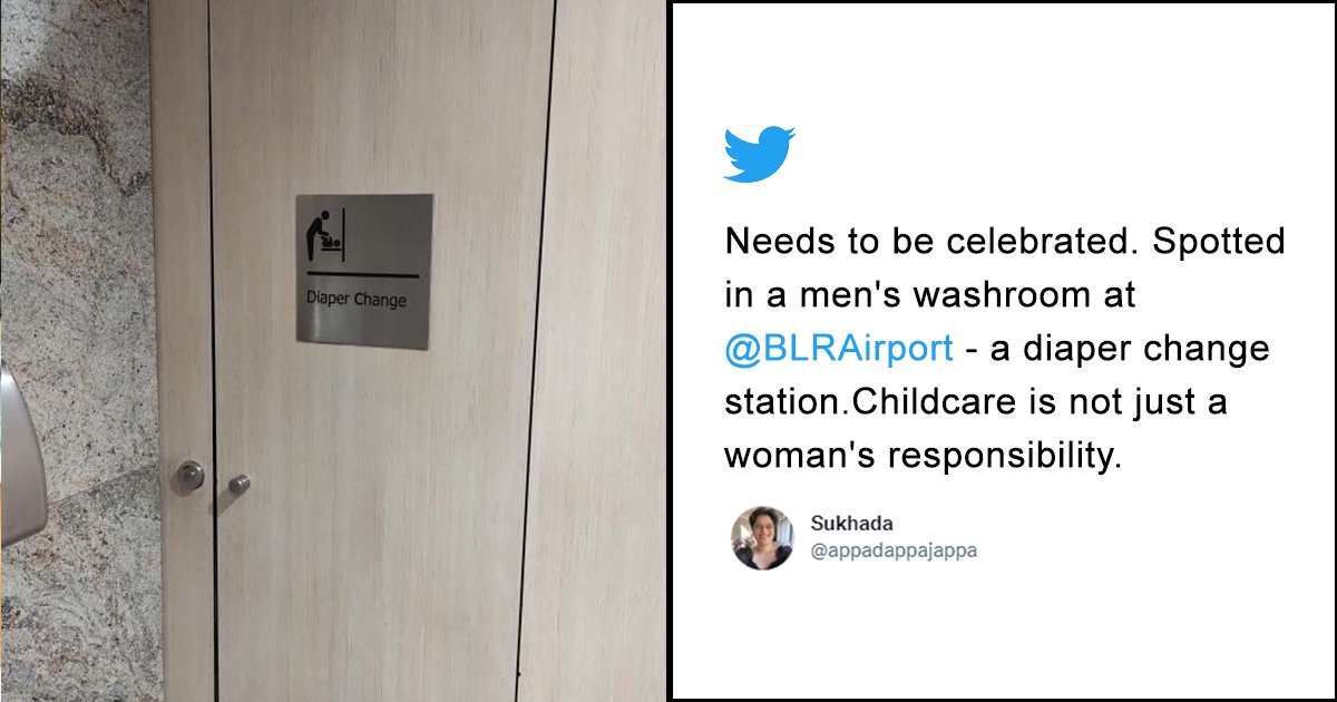 There's A Diaper Changing Station In BLR Airport Men's Washroom 'Cos