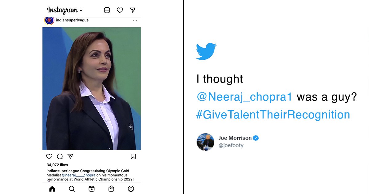 1200px x 630px - ISL Posts Photo Of Neeta Ambani While Congratulating Neeraj Chopra &  Internet Is Not Happy About It
