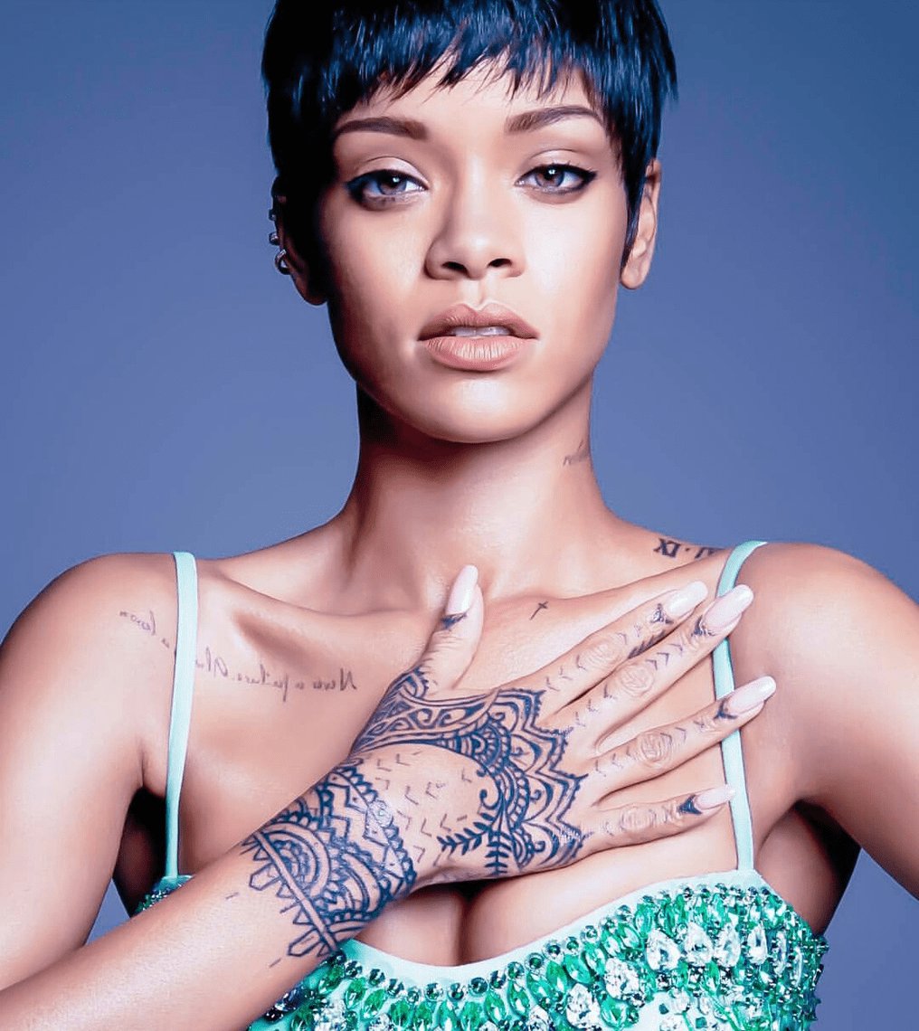 rihanna hand tattoo