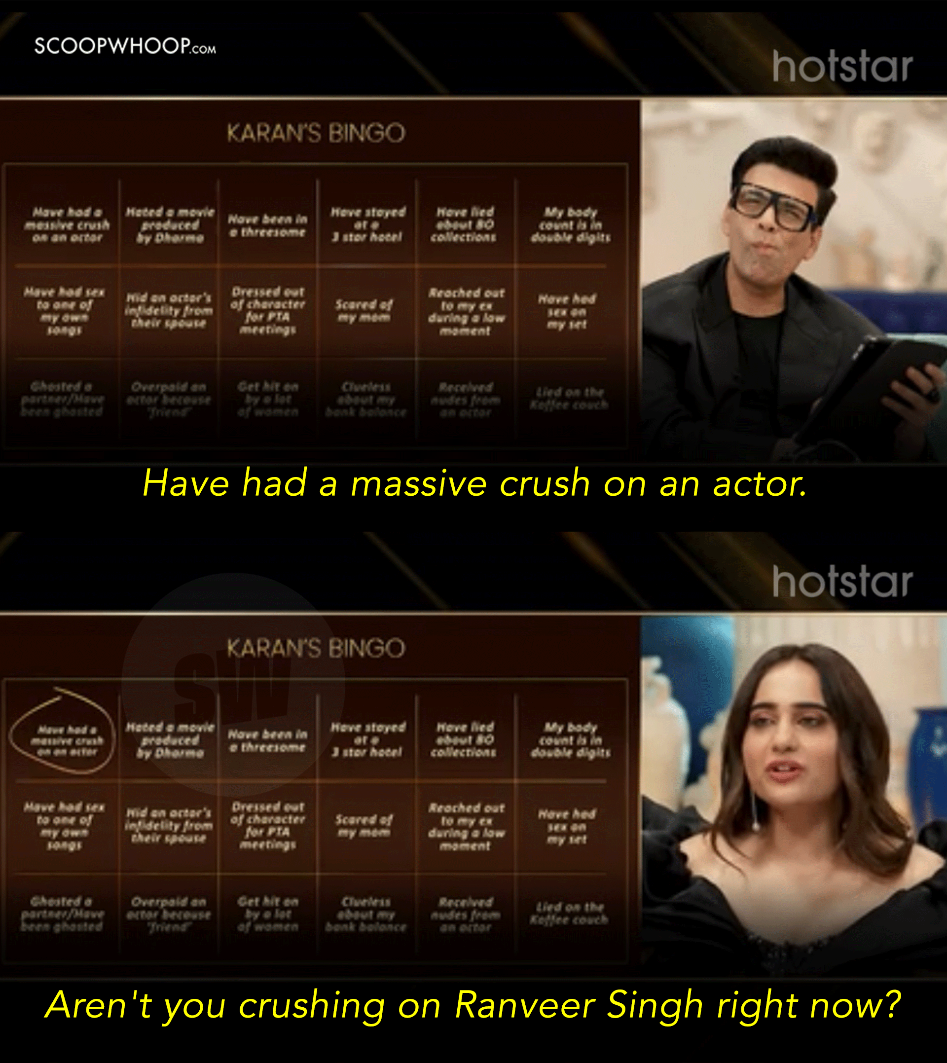 Koffee With Karan Karan Johar Kusha Kapila