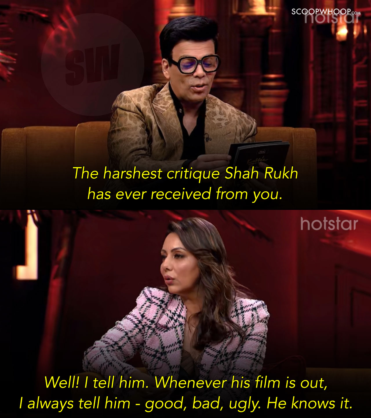 Koffee With Karan Gauri Khan Shah Rukh Khan