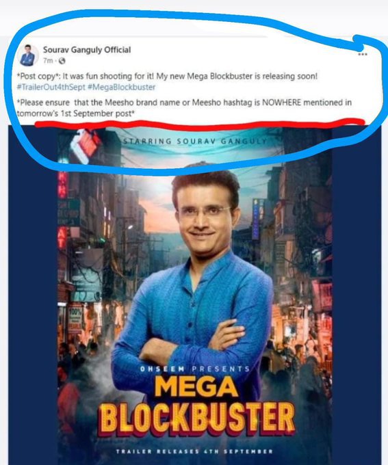 Meesho reacts to Sourav Ganguly's social media error that went