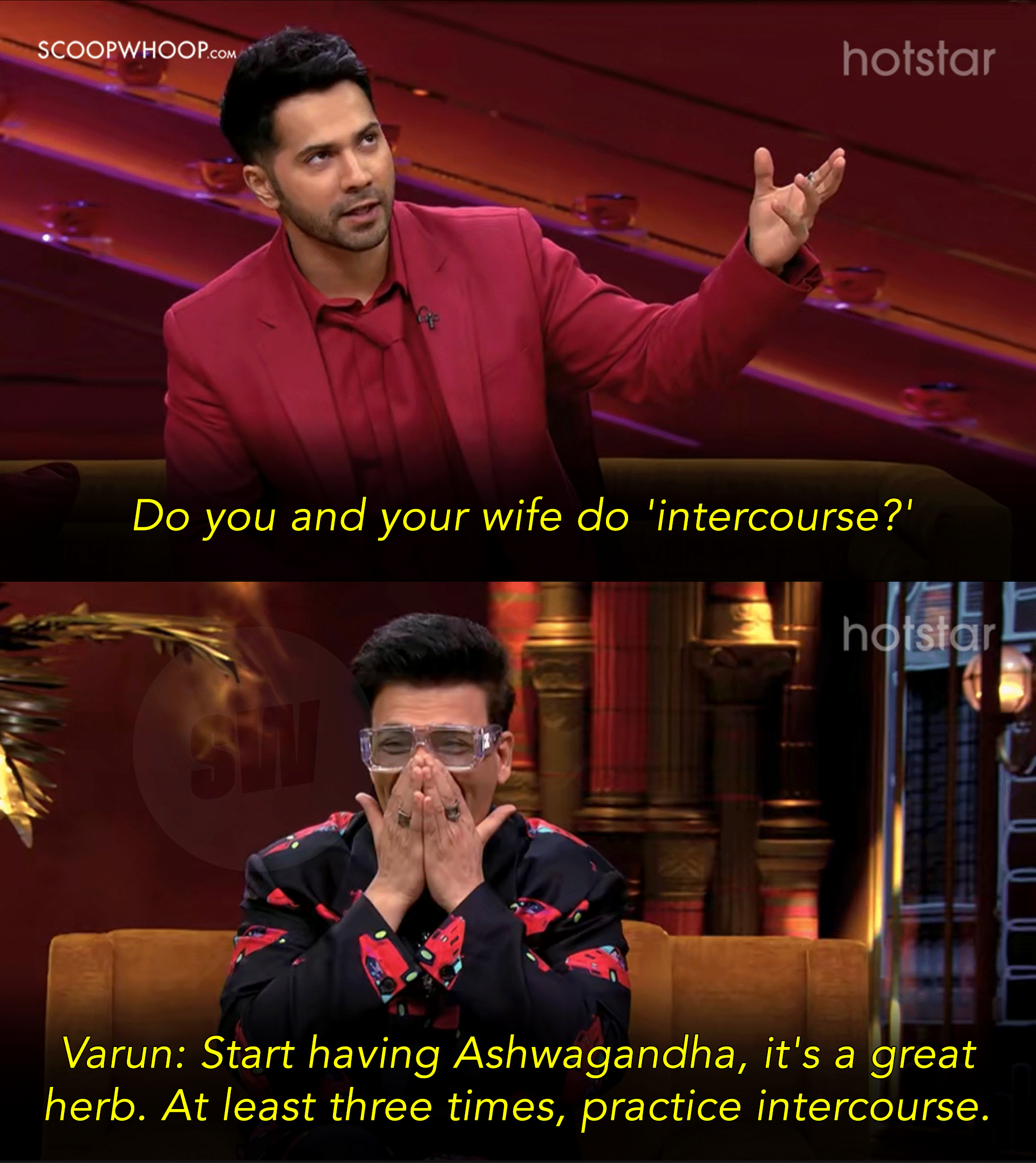 Koffee With Karan Varun Dhawan Anil Kapoor Karan Johar